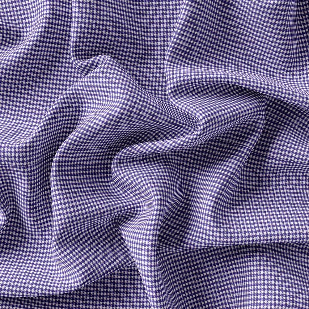 Blue & White Micro Check Shirt Fabrics 999-439 - Image 5