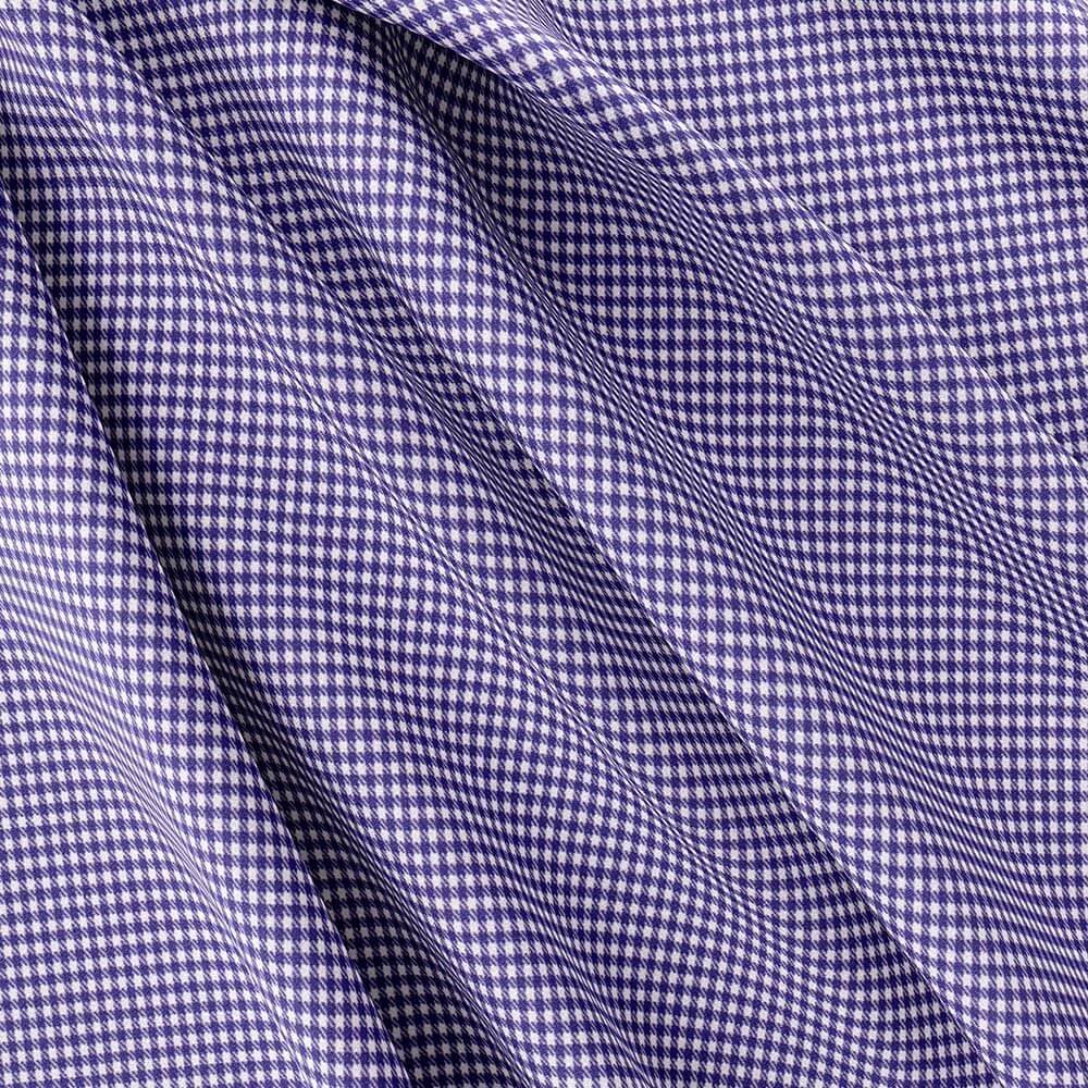Blue & White Micro Check Shirt Fabrics 999-439 - Image 3
