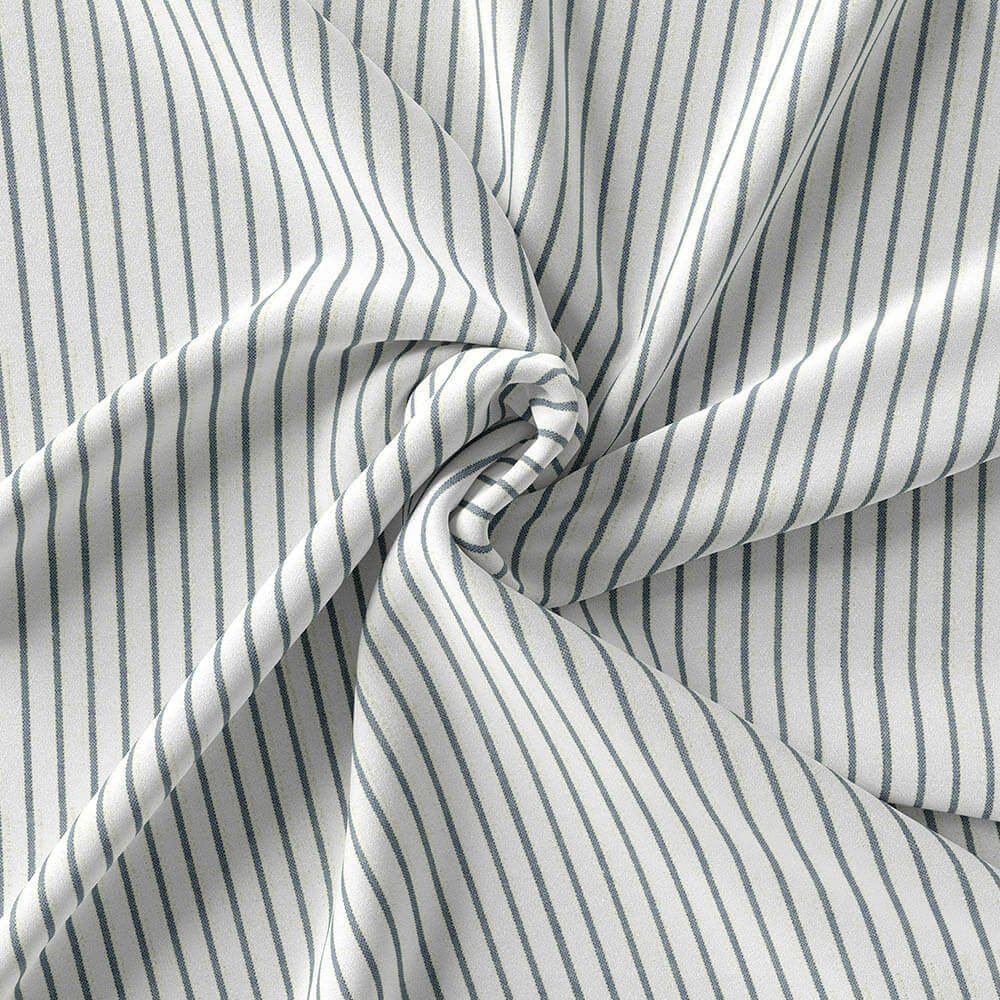 Blue & White Narrow Strips Embossed Cotton Shirt Fabrics 999-444