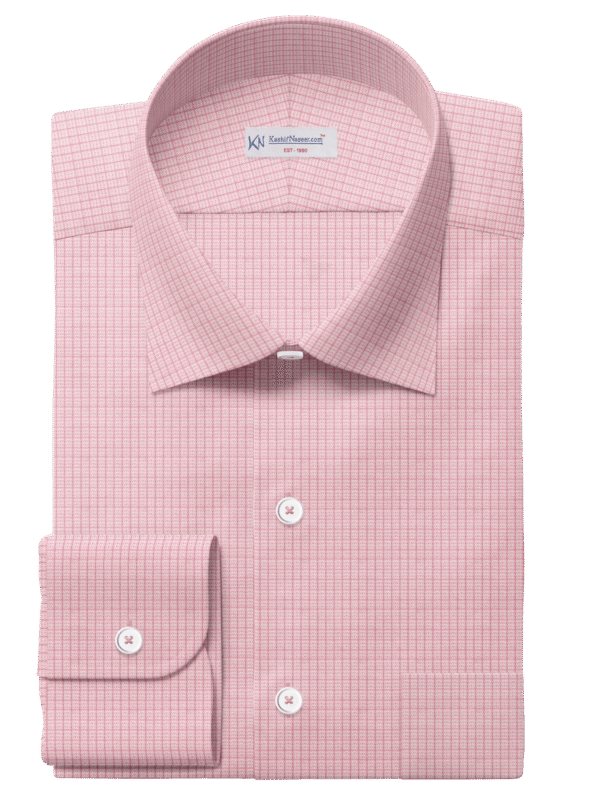 Pink & White Micro Check Shirt Fabrics 999-450