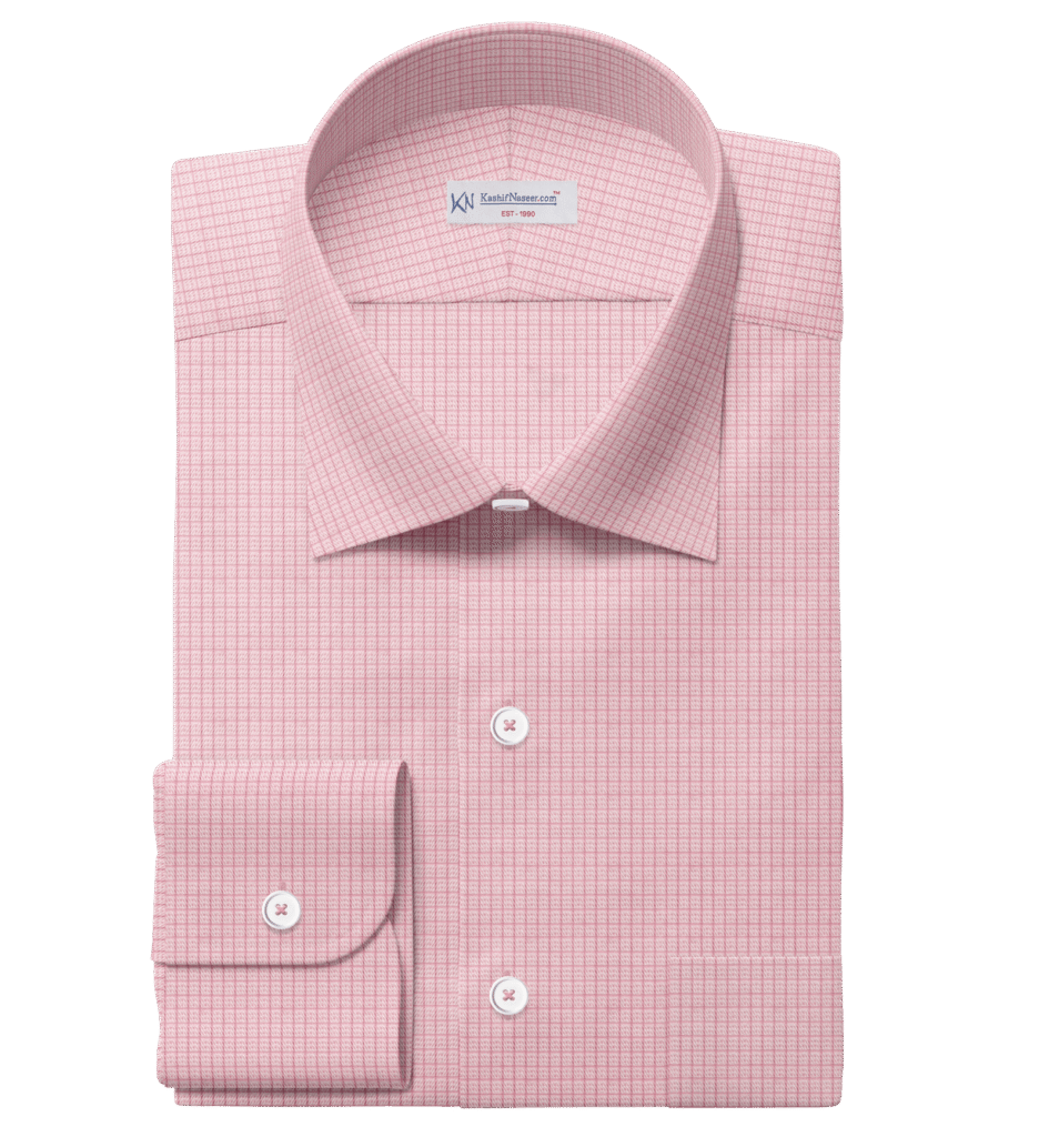 Pink & White Micro Check Shirt Fabrics 999-450