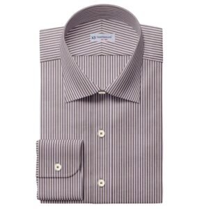 Brown & White Narrow Strips Shirt Fabrics 999-468