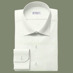 Green Embroided Dots On White Shirt