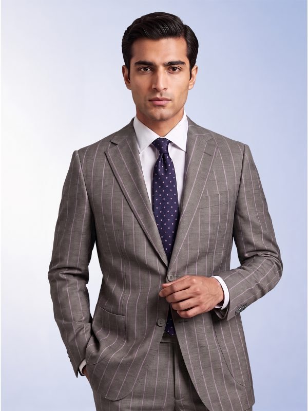 Skin & Pink Strips Merino Wool Suit Fabrics
