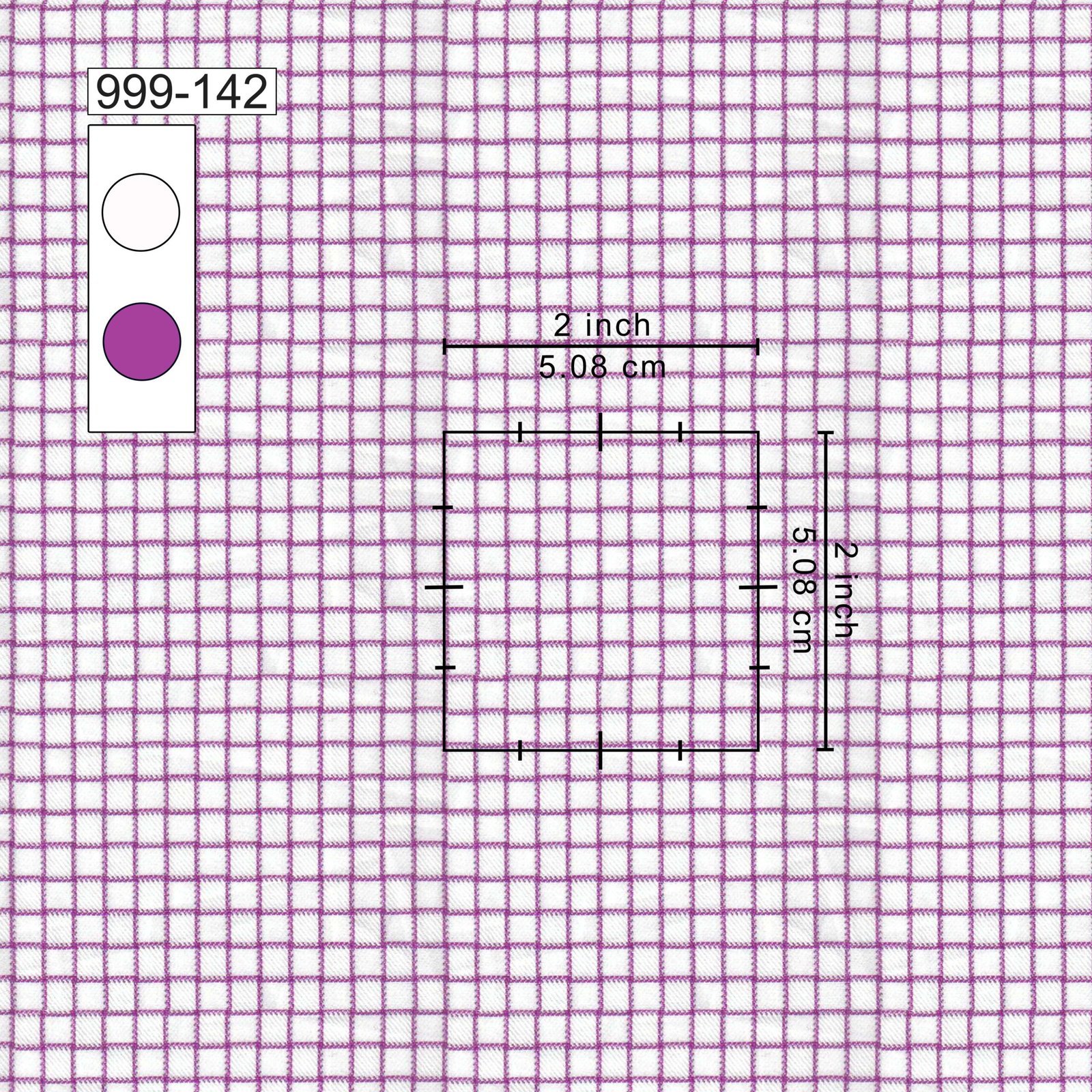 Purple & White Check Shirt Fabrics 999-142 - Image 2