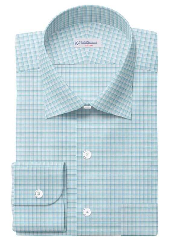 Turquoise Check Shirt Fabrics 555-171