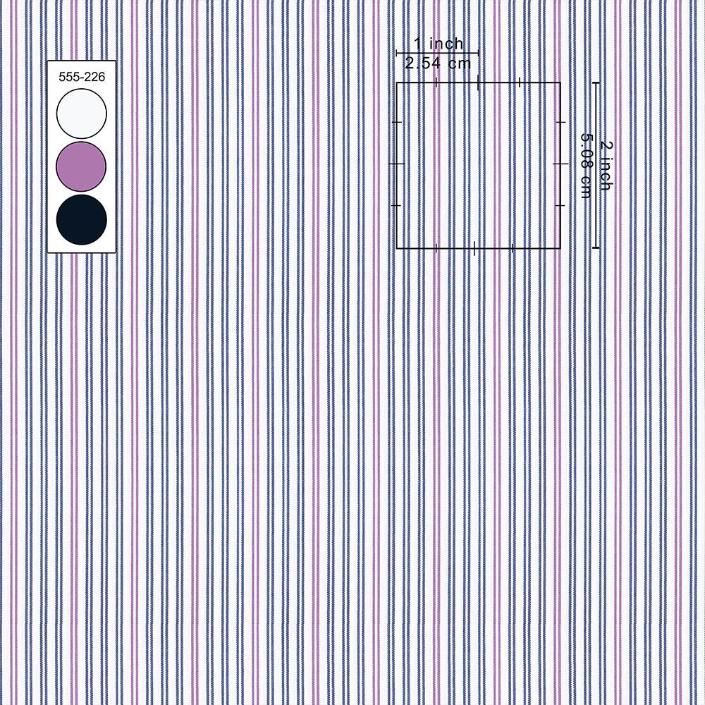 Purple Blue White Strips Shirt Clit 555-226 - Image 2
