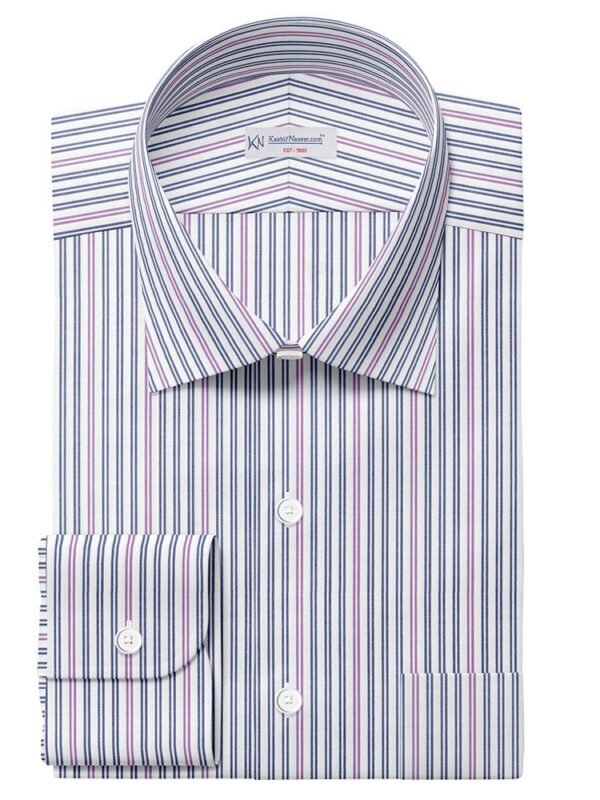 Purple Blue White Strips Shirt Clit 555-226