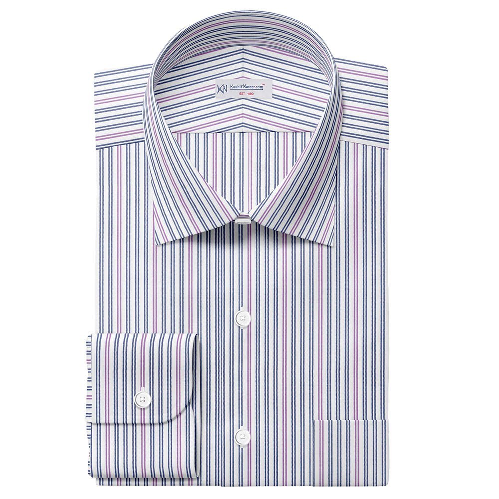 Purple Blue White Strips Shirt Clit 555-226