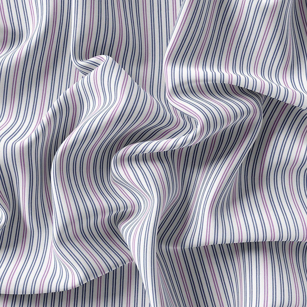 Purple Blue White Strips Shirt Clit 555-226 - Image 5