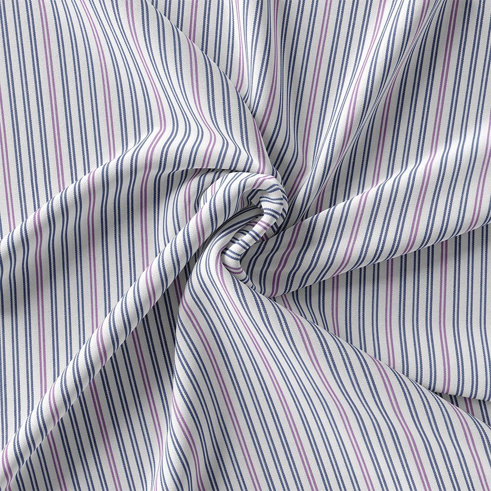 Purple Blue White Strips Shirt Clit 555-226 - Image 4