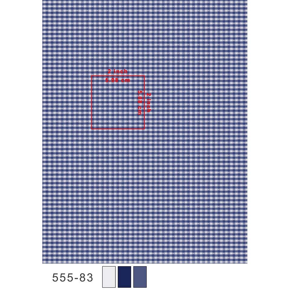 Gingham Blue Small Check Shirt Fabric 555-83 - Image 2