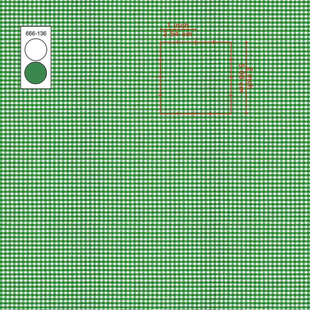 Green White Ghingham Shirt Fabric 666-136 - Image 2