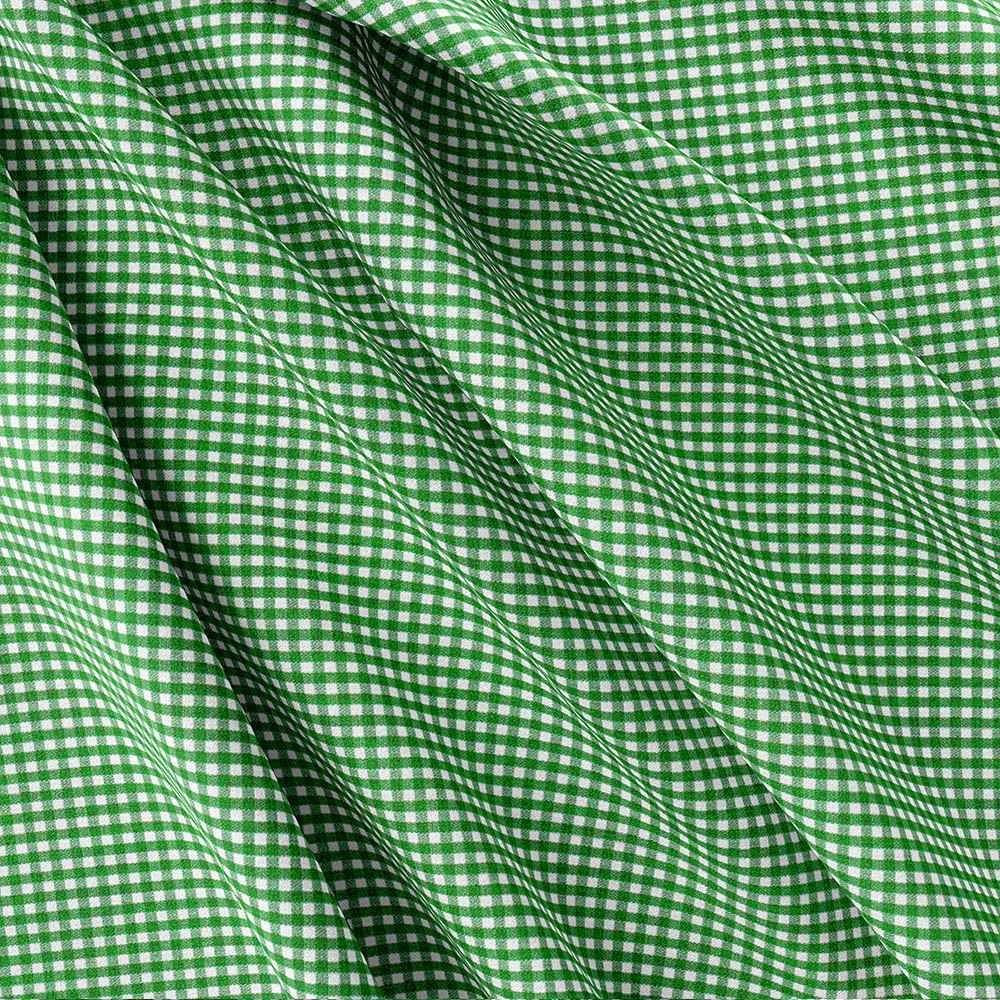 Green White Ghingham Shirt Fabric 666-136 - Image 3