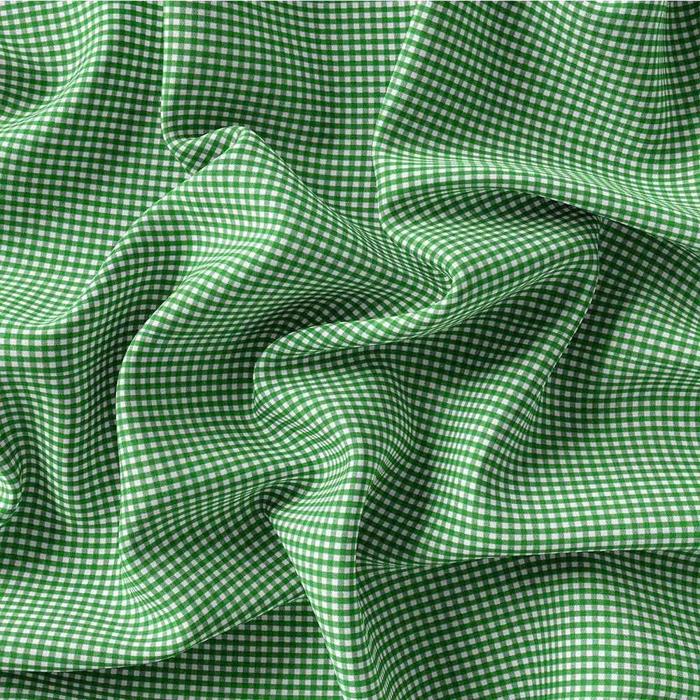 Green White Ghingham Shirt Fabric 666-136 - Image 4