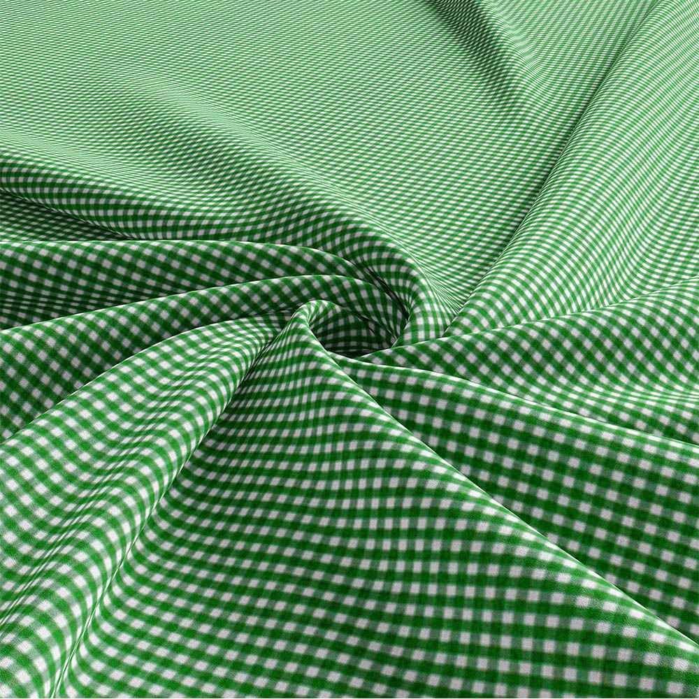 Green White Ghingham Shirt Fabric 666-136 - Image 5