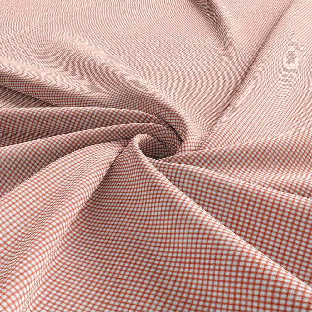 Peach & White Micro | Check Shirt 666-155 - Image 3