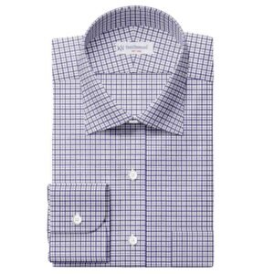 Blue & White Check Shirt Fabric 666-196