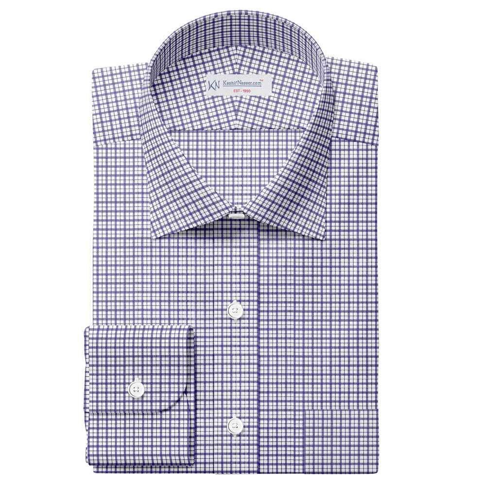 Blue & White Check Shirt Fabric 666-196