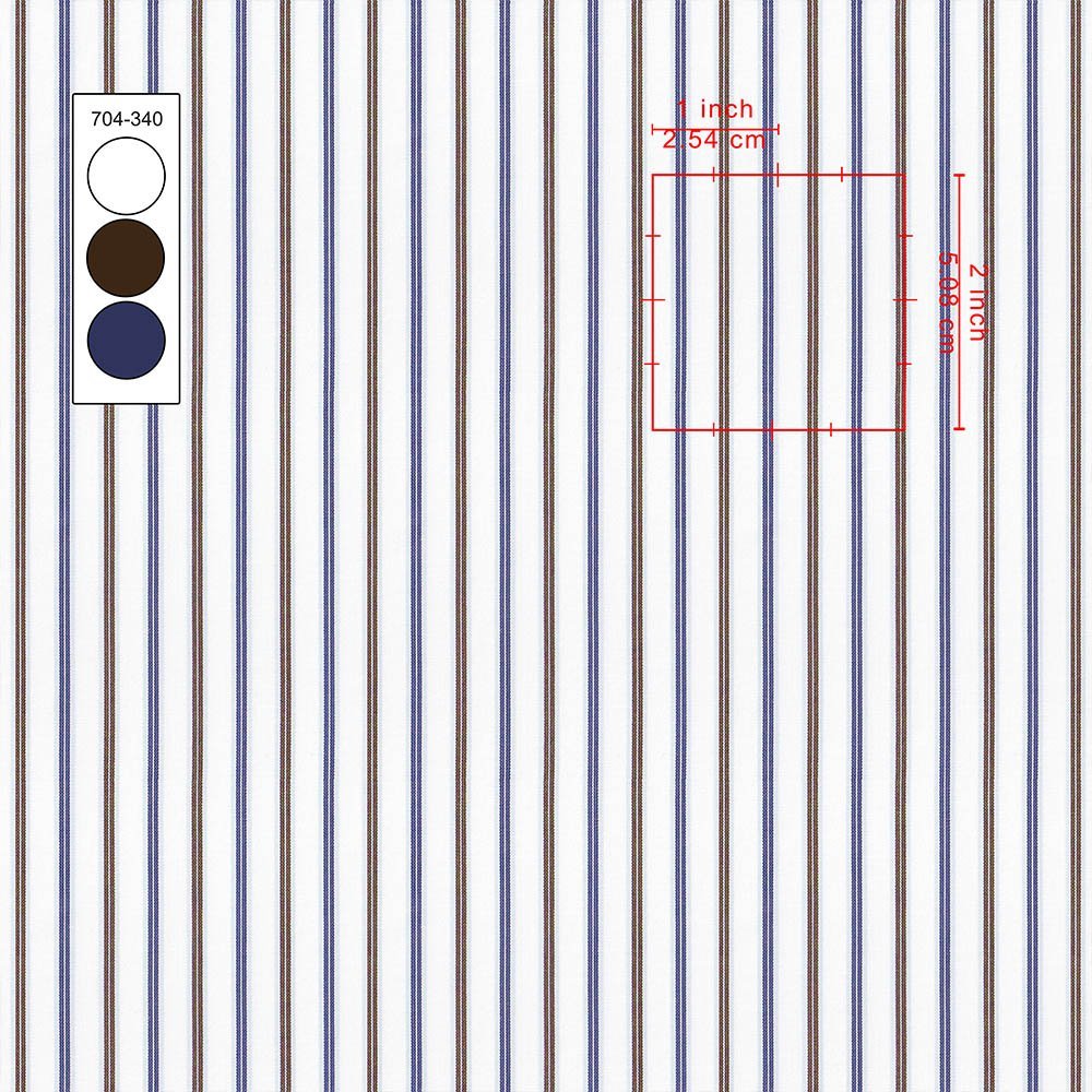 Blue & Brown Strips | Shirt Fabric 704-340 - Image 2