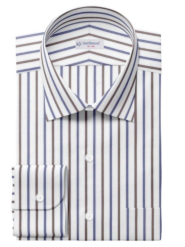 Blue & Brown Strips | Shirt Fabric 704-340