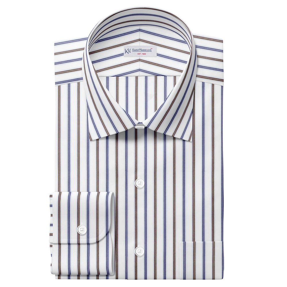 Blue & Brown Strips | Shirt Fabric 704-340