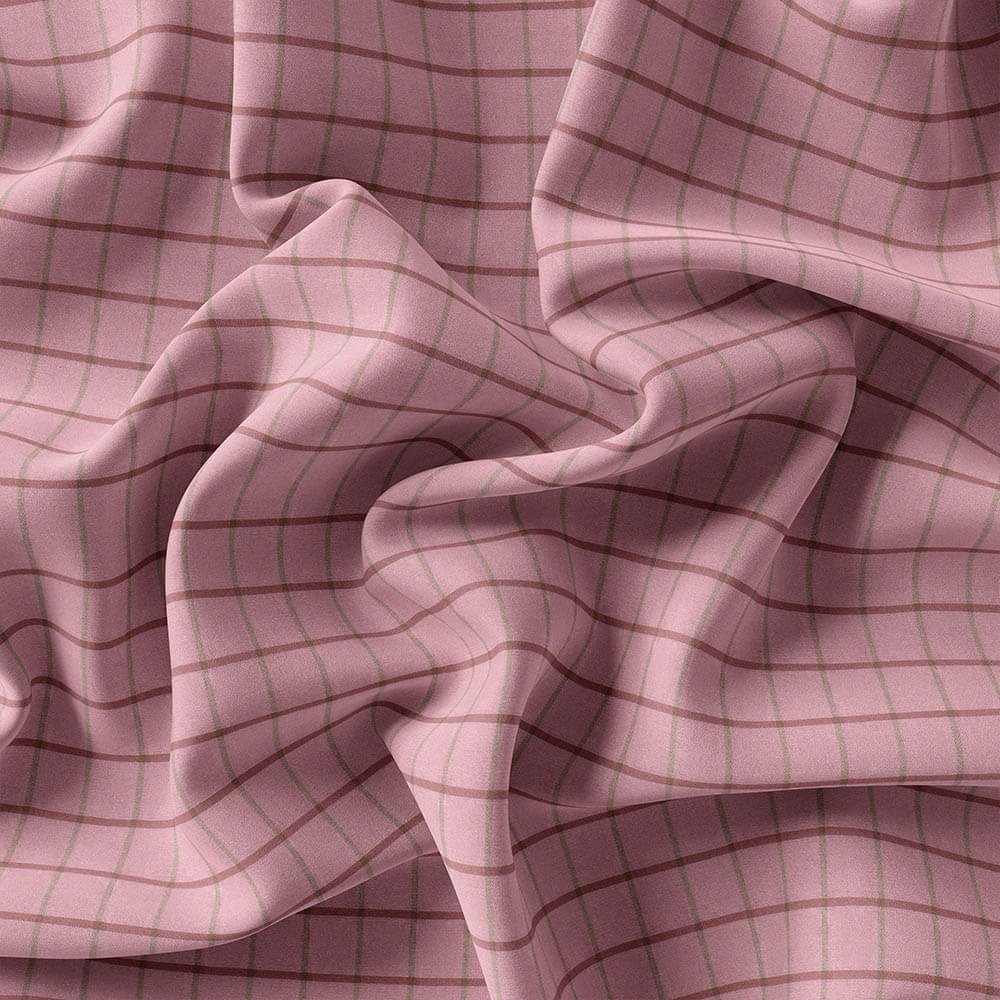 Muddy Pink Check Shirt Fabrics 999-183 - Image 4