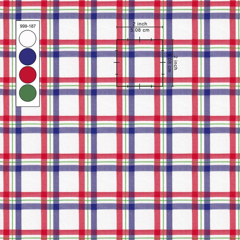 Maroon Blue Check Shirt Fabrics 999-187 - Image 2