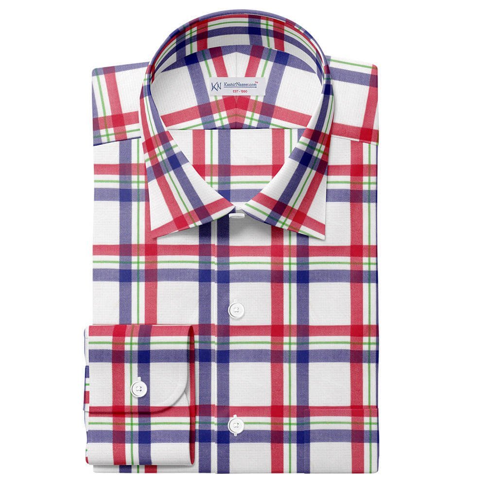 Maroon Blue Check Shirt Fabrics 999-187