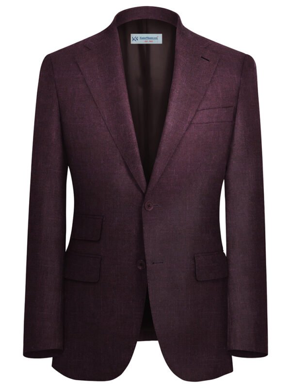 EGGPLANT Super 150s Wool & Linen Suiting Unstitched | 7012-6