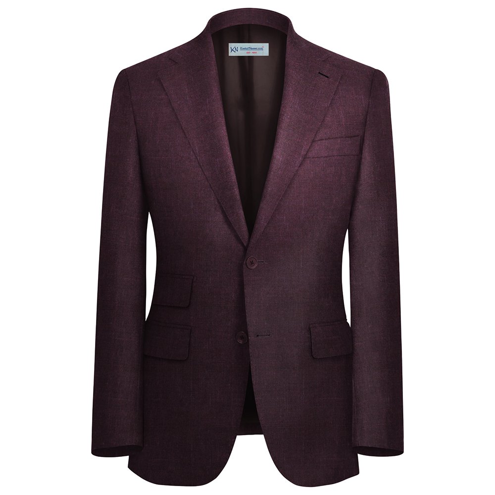 EGGPLANT Super 150s Wool & Linen Suiting Unstitched | 7012-6