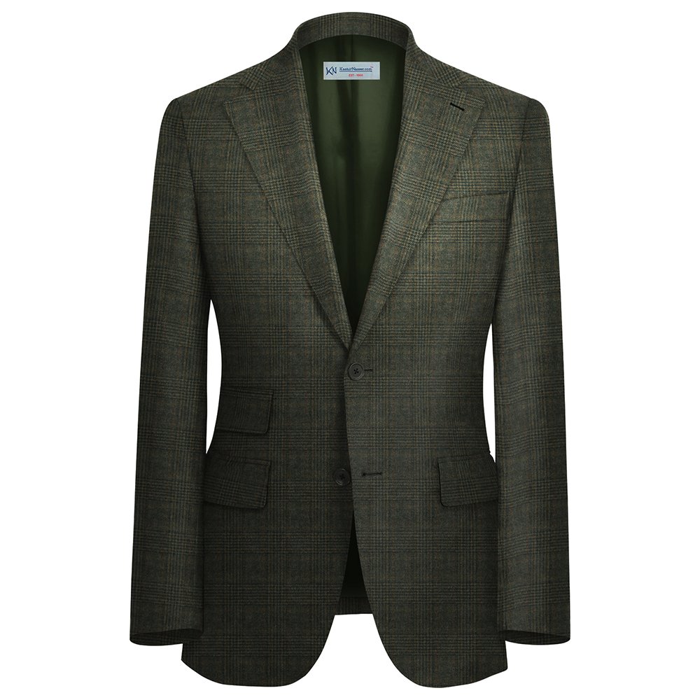 BROWN BLUE TWEED For Coat British Wool Unstitched | 7081-20