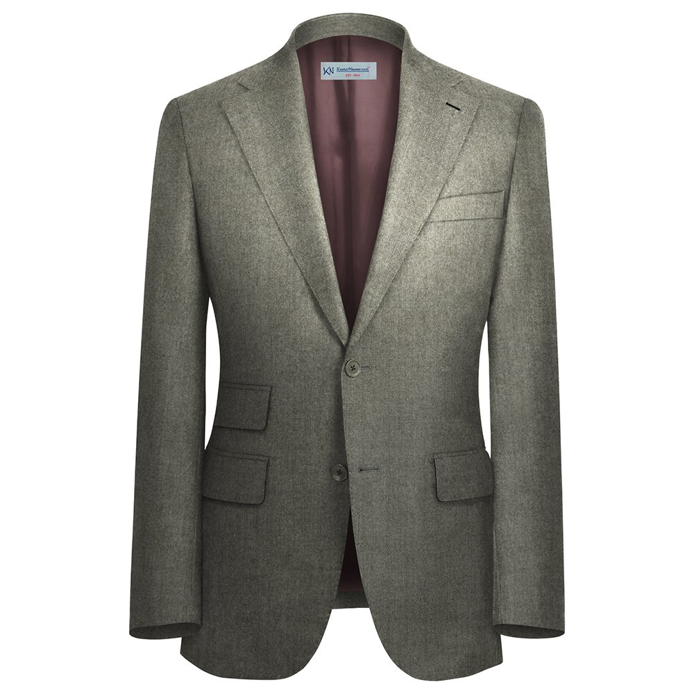 Light Brown Herringbone TWEED Jacket Unstitched | 7081-56
